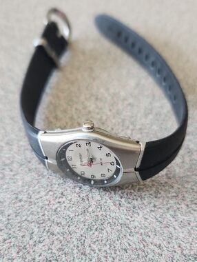 Armitron Black Strap Silver-Tone Case White Dial Women's Watch